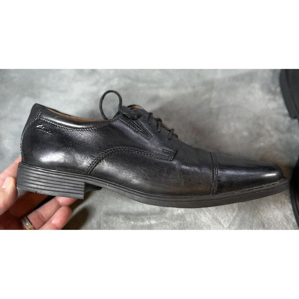 Clarks Collection Shoes Mens Size 8.5 Black Tilden Cap Toe Oxford Dress‎ Cushion